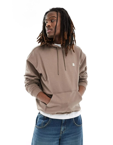 Dr Denim Damien relaxed fit hoodie in brown