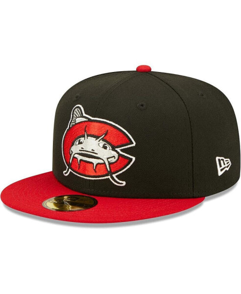 Men's Black Carolina Mudcats Authentic Collection Team Home 59FIFTY Fitted Hat