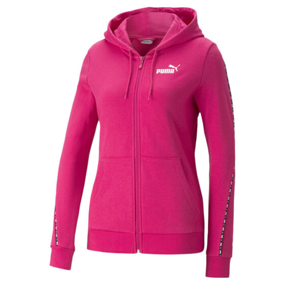 Puma Power Tape Full Zip Hoodie Womens Pink Casual Outerwear 67422664