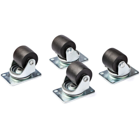 StarTech.com Heavy Duty Casters for Server Racks/Cabinets - Set of 4 Universal M6 2-inch Caster Kit - Replacement Swivel Caster Wheels (45x75mm pattern) for 4 Post Racks - Steel/Plastic - Castor wheels - Black - Stainless steel - 250 kg - 4POSTRACK12U RK1224WALHM 4POS