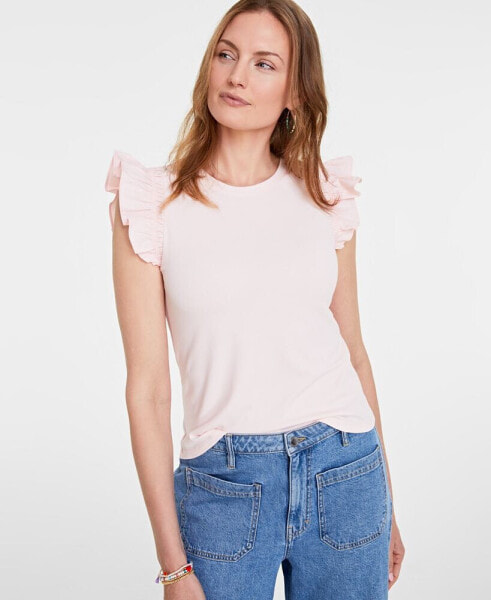 Women's Ruffle-Sleeve Knit Top, Created for Macy's