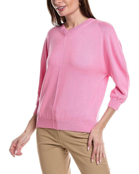 Lafayette 148 New York Blouson Sleeve Silk-Blend Sweater Women's