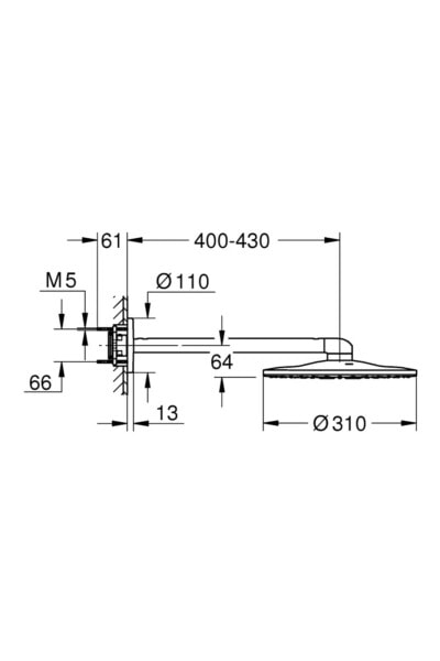 Rainshower Smartactive 310 Tepe Duşu Seti 430 Mm, 2 Akışlı