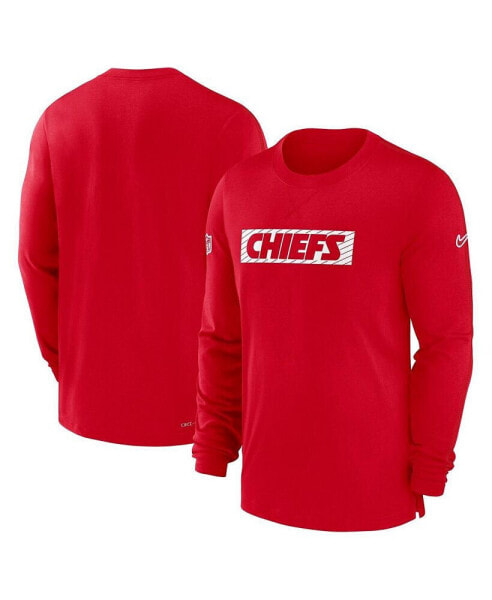 Men's Red Kansas City Chiefs Sideline Player Performance Long Sleeve T-Shirt