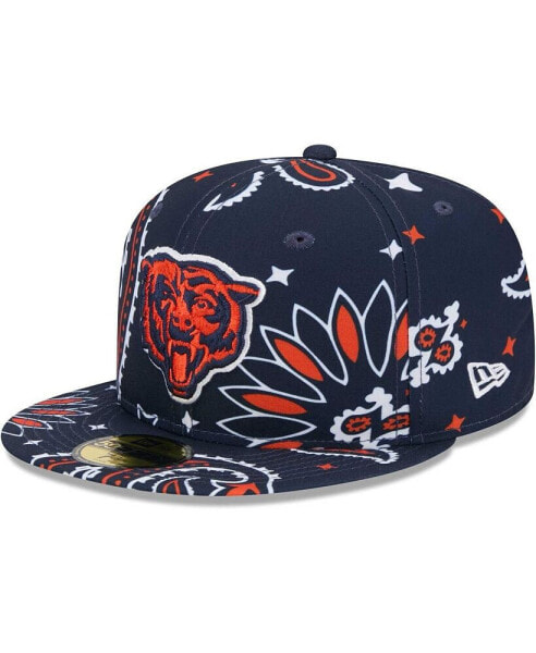 Men's Navy Chicago Bears Paisley 59Fifty Fitted Hat