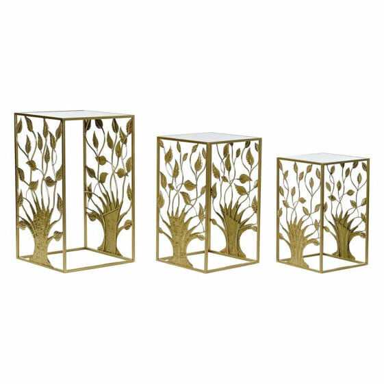 Set of 3 small tables DKD Home Decor Golden 40 x 40 x 70 cm