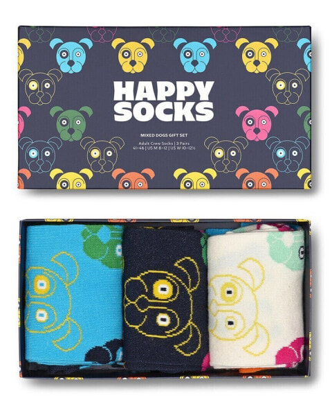 Happy Socks 3Pk Mixed Dog Socks Gift Set Men's 41-46