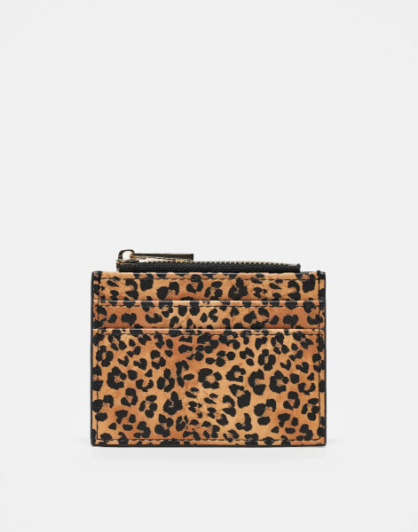 ASOS DESIGN cardholder in leopard print