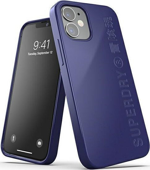 чехол пластмассовый синий iPhone 12 mini Superdry