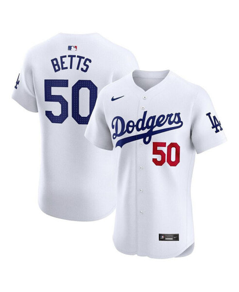 Men's Mookie Betts White Los Angeles Dodgers Home Elite Jersey