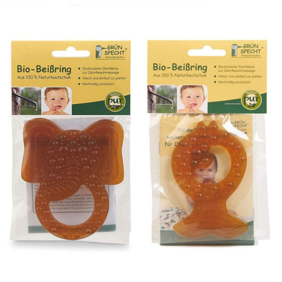 Gruenspecht Teething Ring Made of Natural Rubber Double Pack // Set of 2, No Harmful Substances, Silicones and Chemical Plasticisers