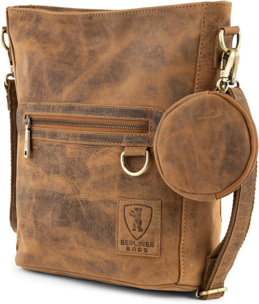Berliner Bags Siena Vintage Shoulder Bag Leather Handbag for Women - Brown, brown
