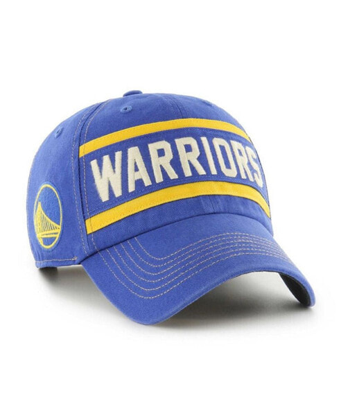 Men's Royal Distressed Golden State Warriors Quick Snap Clean Up Adjustable Hat