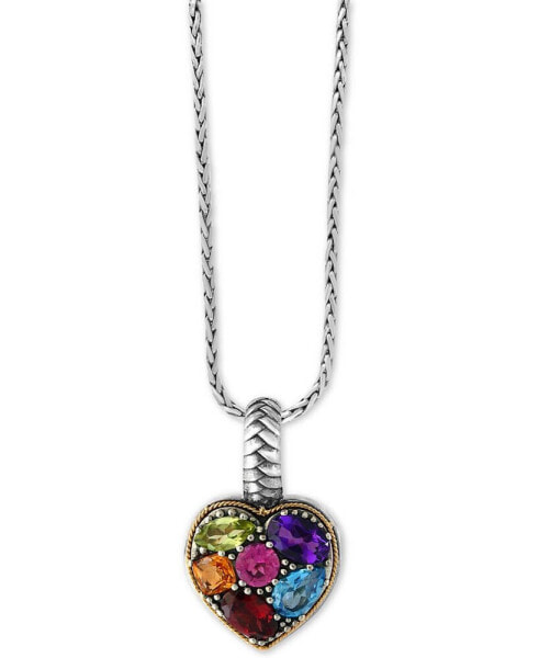 EFFY Collection eFFY® Balissima Multi-Gemstone Pendant Necklace (2 ct. t.w.) in Sterling Silver and 18k Gold