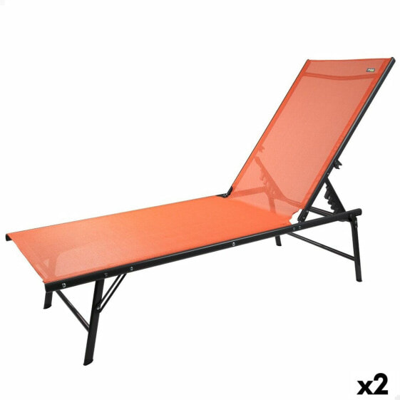 Лежащий лежак AKTIVE Оранжевый 180 x 35 x 49 см (2 штуки)