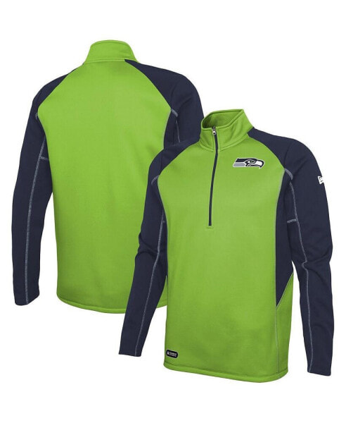 Men's Neon Green Seattle Seahawks Combine Authentic Two-a-Days Half-Zip Jacket