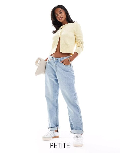 DTT Petite Veron relaxed fit mom jeans in light blue wash