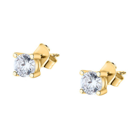 Gold-plated earrings with clear zircons Silver LPS01AWV13