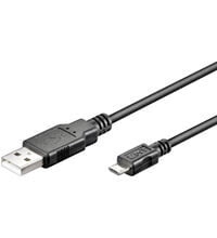 Wentronic USB 2.0 Hi-Speed Cable - black - 1 m - 1 m - Micro-USB B - USB A - USB 2.0 - 480 Mbit/s - Black