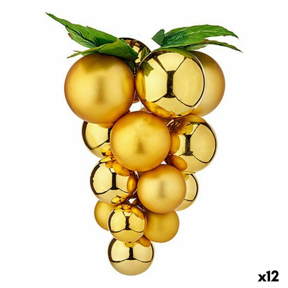 Christmas Bauble Grapes Medium Golden Plastic 18 x 18 x 28 cm (12 Units)