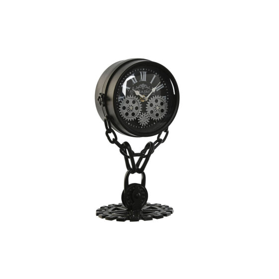 Настольные часы Home ESPRIT Чёрный Серебристый Металл Стеклянный 18 x 17 x 33 cm