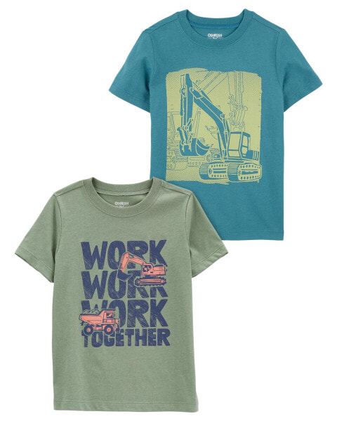 Toddler 2-Pack Construction Graphic Tees 2T
