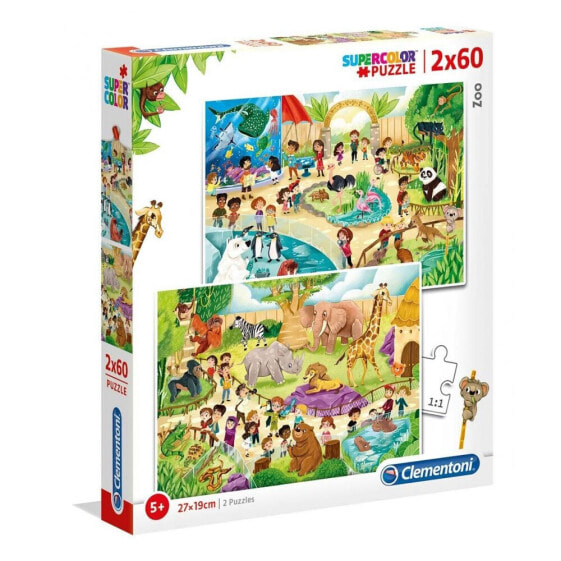 CLEMENTONI Double 2x60 Zoo Pieces Puzzle