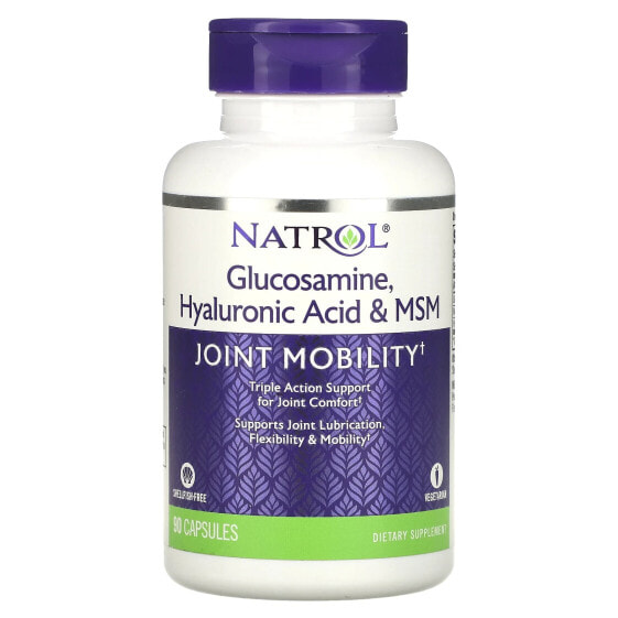 Витамины для мышц и суставов Natrol Glucosamine, Hyaluronic Acid & MSM, 90 капсул