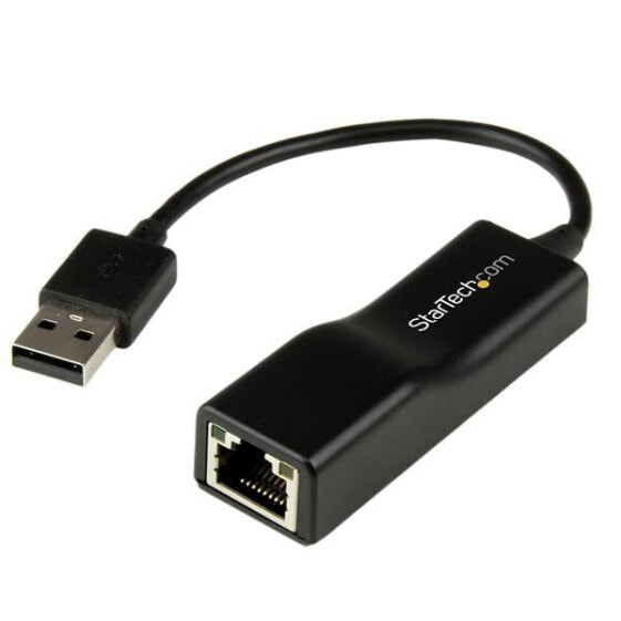 StarTech.com USB 2.0 to 10/100 Mbps Ethernet Network Adapter Dongle - Wired - USB - Ethernet - 200 Mbit/s - Black