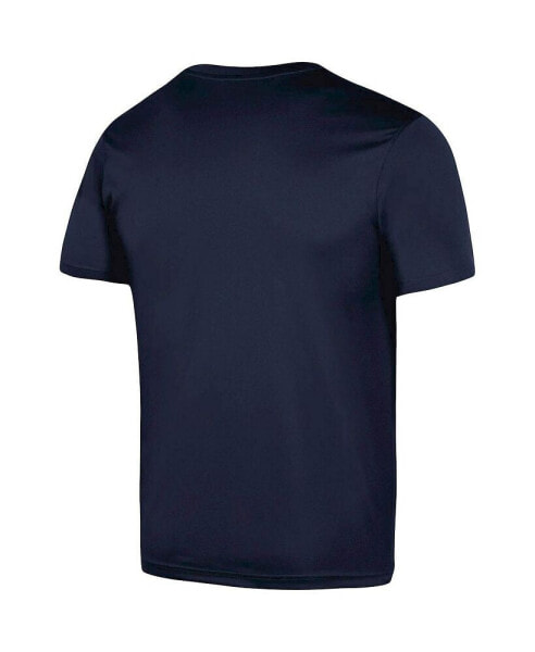 Men's Navy Notre Dame Fighting Irish School Mascot Logo Performance Cotton T-shirt