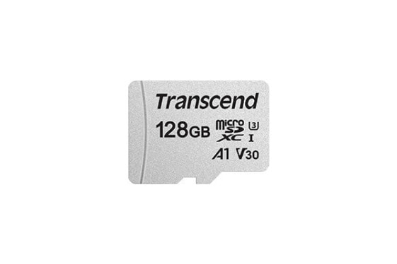 Transcend microSD Card SDXC 300S 128GB with Adapter - 128 GB - MicroSDXC - Class 10 - NAND - 95 MB/s - 40 MB/s
