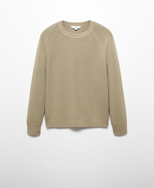 Men's Ribbed Round-Neck Sweater