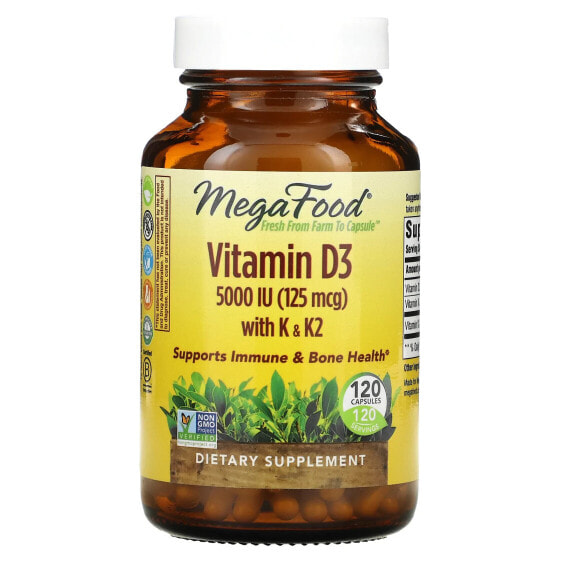 Vitamin D3, 125 mcg (5,000 IU), 120 Capsules