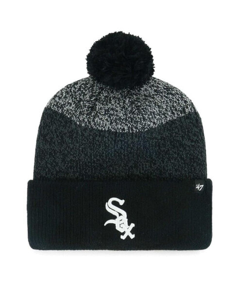 Men's Black Chicago White Sox Darkfreeze Cuffed Knit Hat with Pom