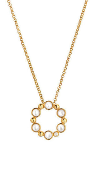 Beautiful Jac Jossa Soul DP905 Gold Plated Diamond and Pearl Necklace