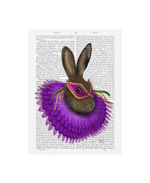 Fab Funky Mardi Gras Hare Canvas Art - 19.5" x 26"