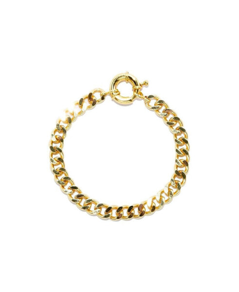 18K Gold Plated Chunky Cuban Chain - Lisa Bracelet 9" For Women