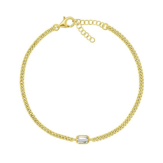 Elegant gold-plated bracelet with zircon BRC108Y