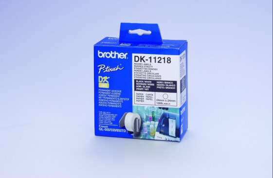 Brother DK-11218 Round Labels - White - DK - Ø 24 mm - 1000 pc(s)