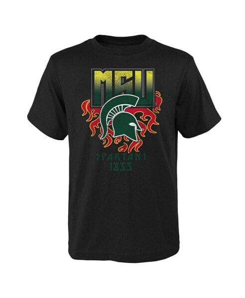 Big Boys Black Distressed Michigan State Spartans The Legend T-shirt