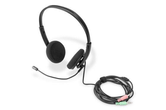 DIGITUS On Ear Office Headset with Noise Reduction, 3.5 mm Stereo