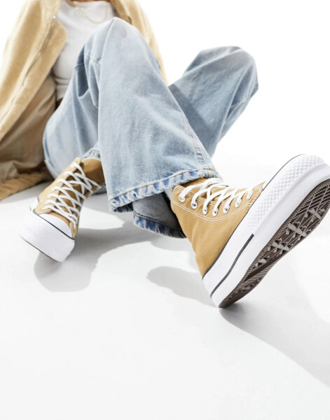 Converse Lift Hi trainers in brown