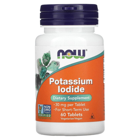 Таблетки калия Potassium Iodide NOW, 30 мг, 60 шт