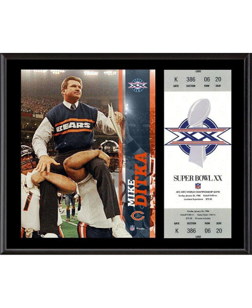 Постер Fanatics Authentic mike Ditka Chicago Bears 12'' x 15'' Super Bowl XX с репликой билета
