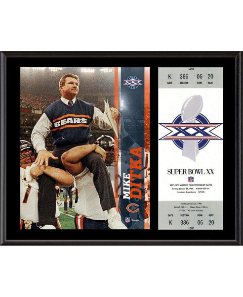 Mike Ditka Chicago Bears 12'' x 15'' Super Bowl XX Plaque with Replica Ticket