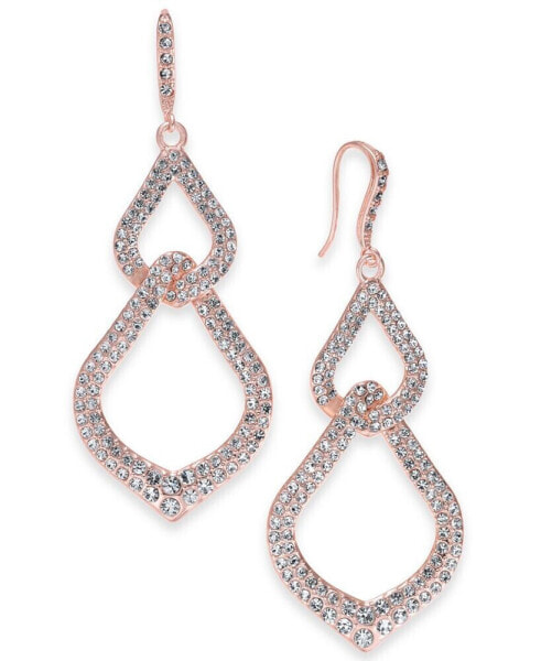 Rose Gold-Tone Pavé Interlocking Linear Drop Earrings, Created for Macy's