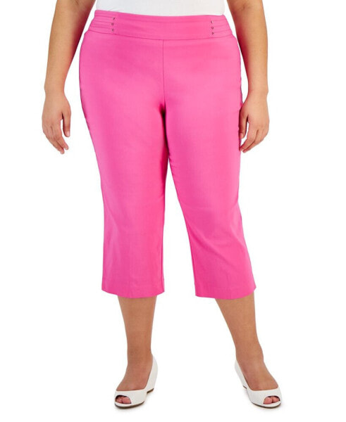 Plus Size Tummy Control Pull-On Capri Pants, Created for Macy's