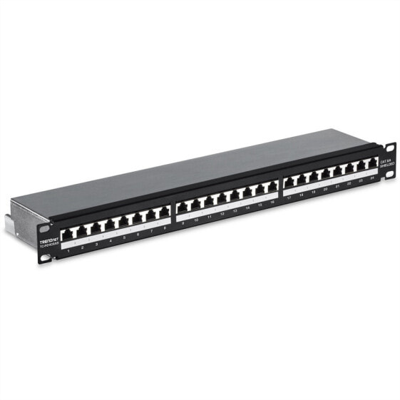 TRENDnet TC-P24C6AS - 10 Gigabit Ethernet - Gigabit Ethernet - Gold - Cat6a - 26/22 - Black - Rack mounting