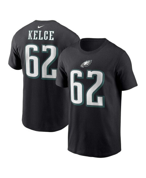 Men's Jason Kelce Black Philadelphia Eagles Player Name and Number T-shirt