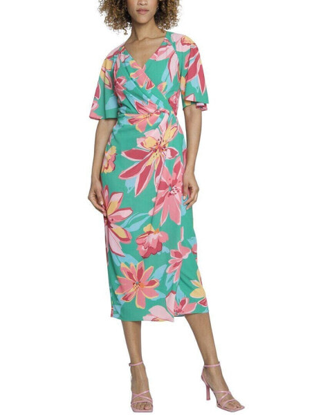 Maggy London Freesia Floral Midi Dress Women's